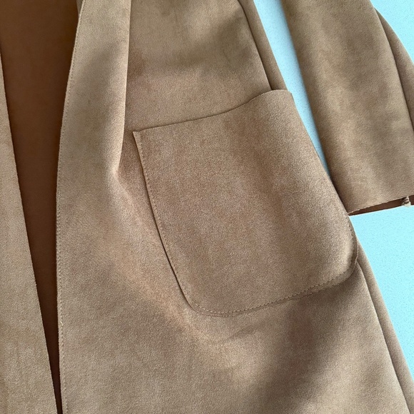 Faux Suede Brown Jacket w/Pockets - Picture 10 of 12